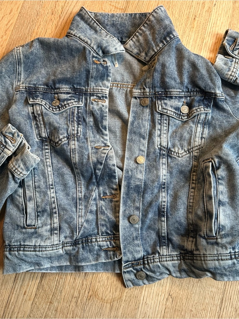 Free People Classic Light Wash Denim Jacket Size M - Picture 1 of 5